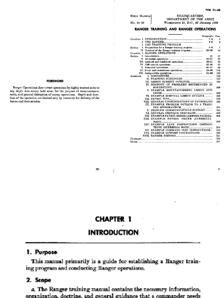 Ranger Training & Ranger Operations FM 21-50 | PDF