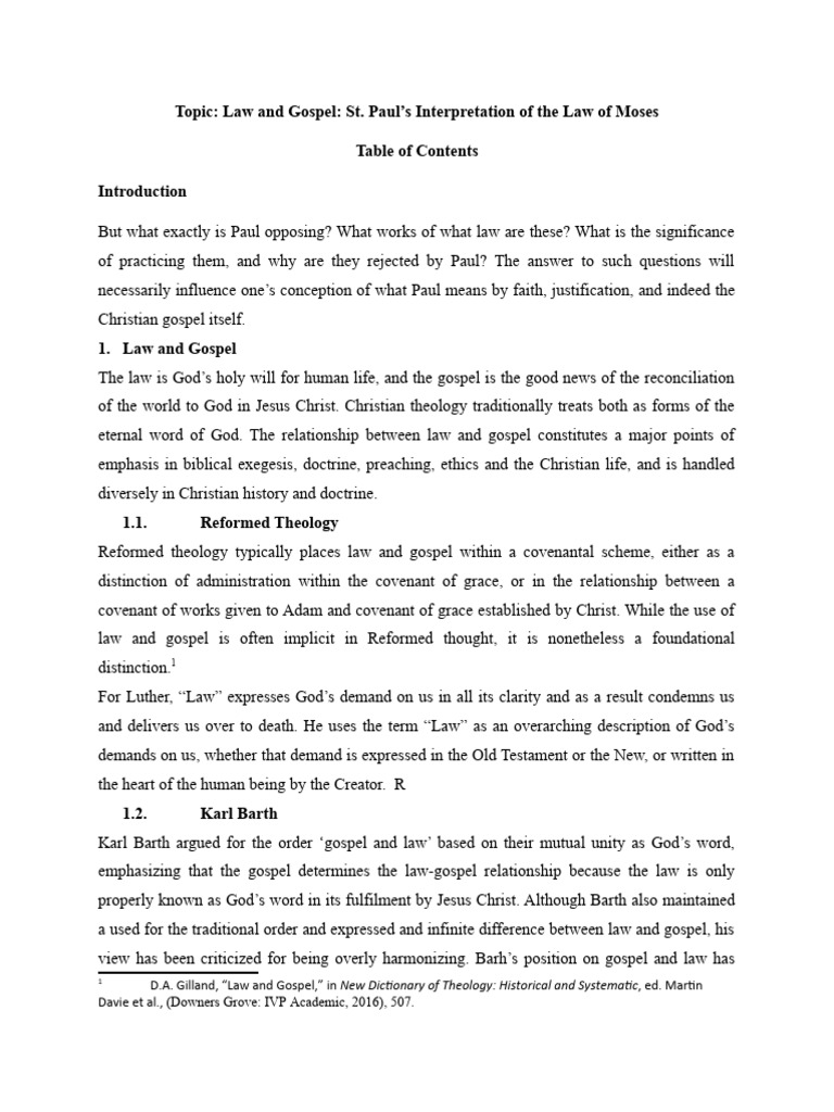St. Paul on Law and Gospel Dynamics | PDF | Paul The Apostle | Covenant ...