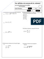 Jueves - Examen MENSUAL de Algebra IV BIMESTRE