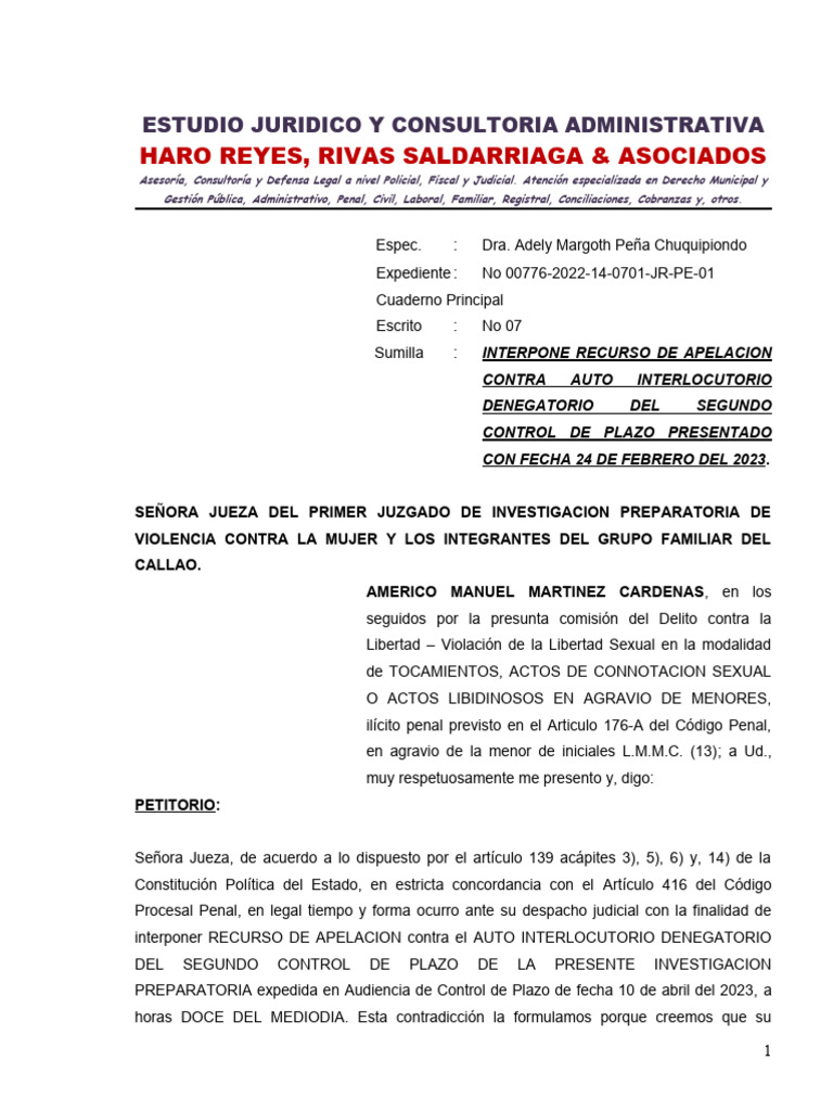 Apela 2do Auto Interlocutorio Denegatorio | PDF | Apelación | Fiscal