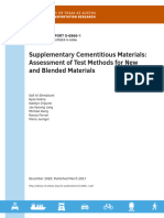 Supplementary Cementitious Materials: Assessment of Test Methods For New and Blended Materials