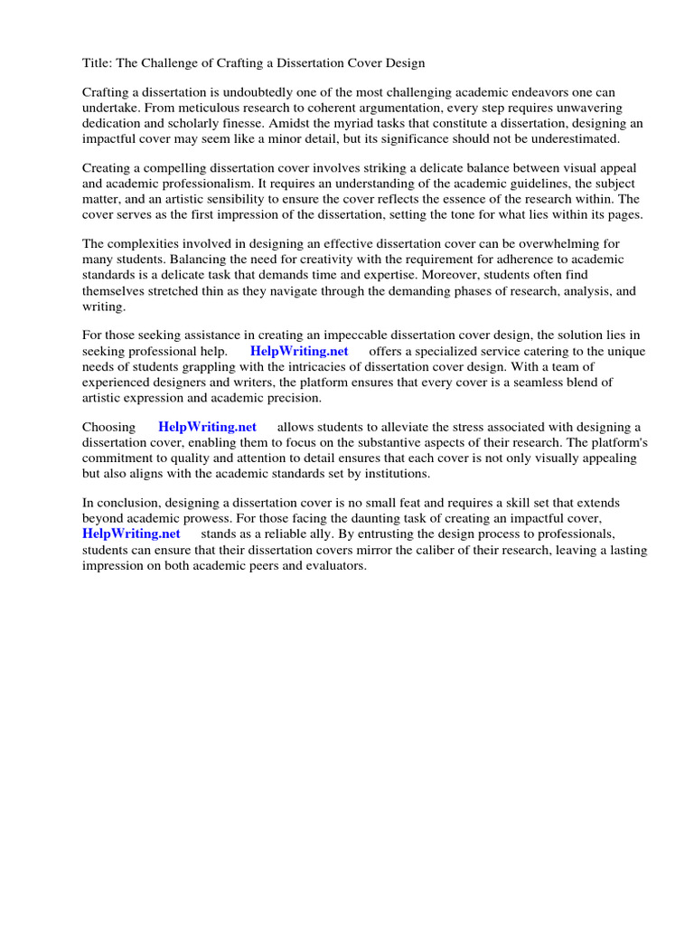 Dissertation Cover Design | PDF