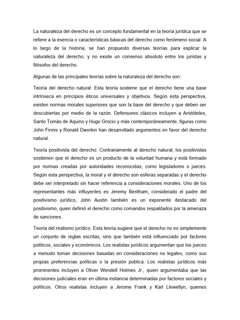 La naturaleza del derecho es un concepto fundamental en la teor a