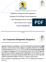 Department: Energy and Power Engineering Cryogenics For 4Th Energy & Power Department Ref: "Refrigeration and Air Conditioning" Byrskhurmiandjkgupta