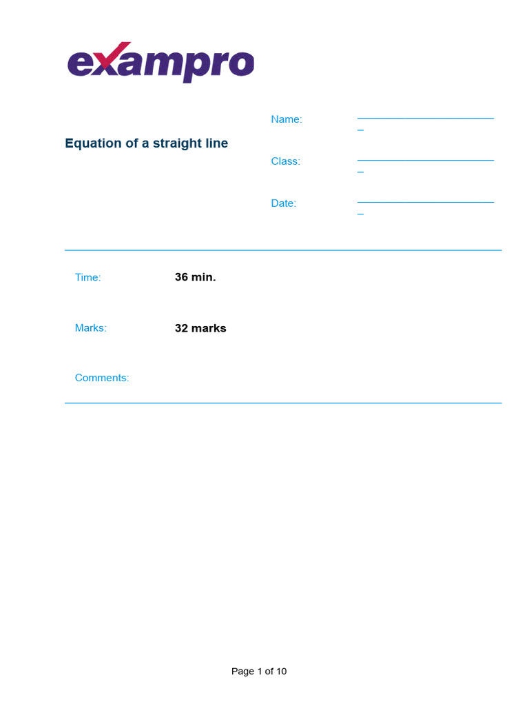 Equation of A Straight Line | PDF | Circle | Velocity