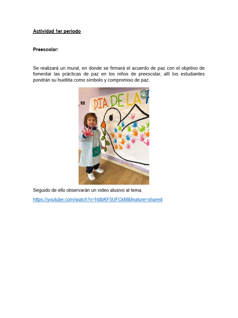 Actividades para Fomentar la Paz en Niños | PDF | Educación de la ...