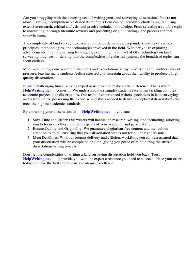 Land Surveying Dissertation Topics Download Free PDF Surveying
