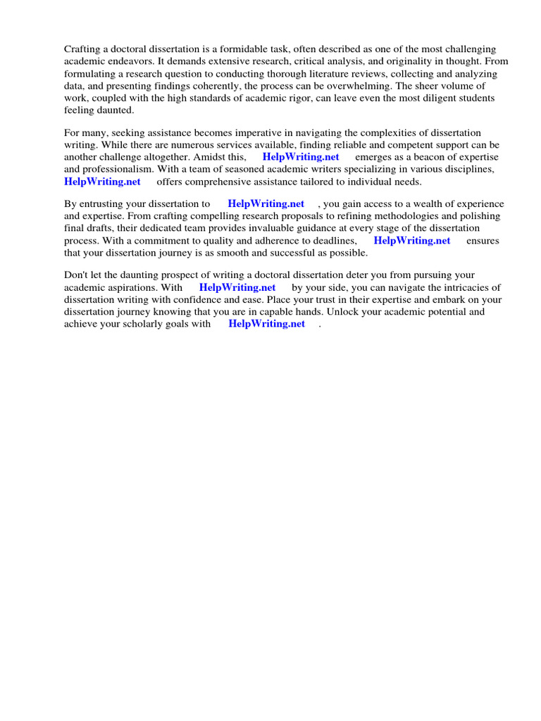 Doctoral Dissertation Sample | PDF