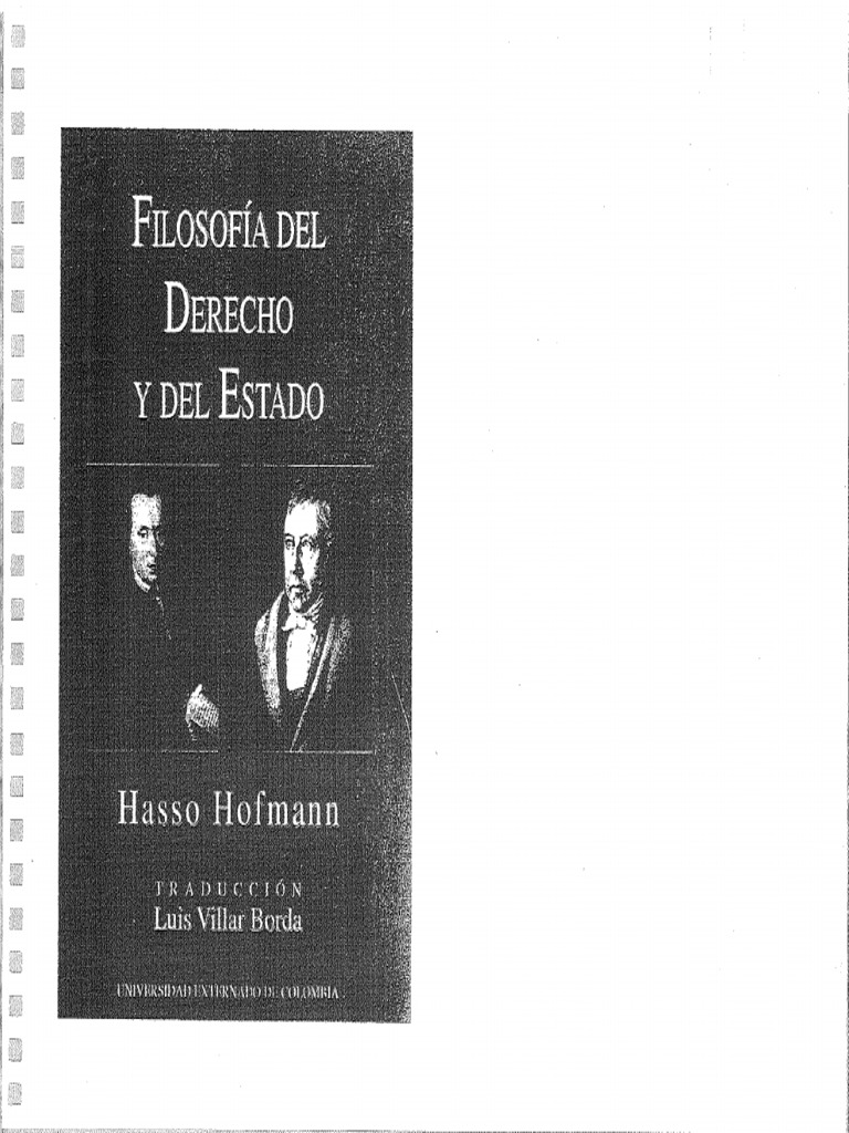 Hasso Hofmann Filosofía Del Derecho y Del Estado PDF