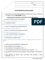 Atividade de Matematica Casas Decimais 4 Ou 5 Ano Respostas