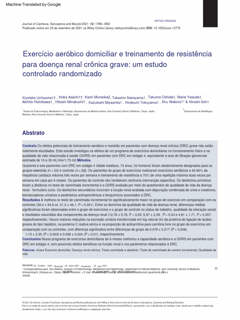 J Cachexia Sarcopenia Muscle - 2021 - Uchiyama - Home Based Aerobic ...