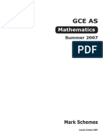 A2as Math PP Mayjune 2007 As Mark Scheme 2773