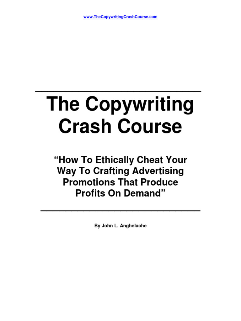 The Copywriting Crash Course Ebook | PDF | Dieting | Weight Loss