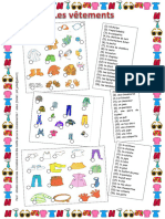 Les Vetements Fiche Worksheet
