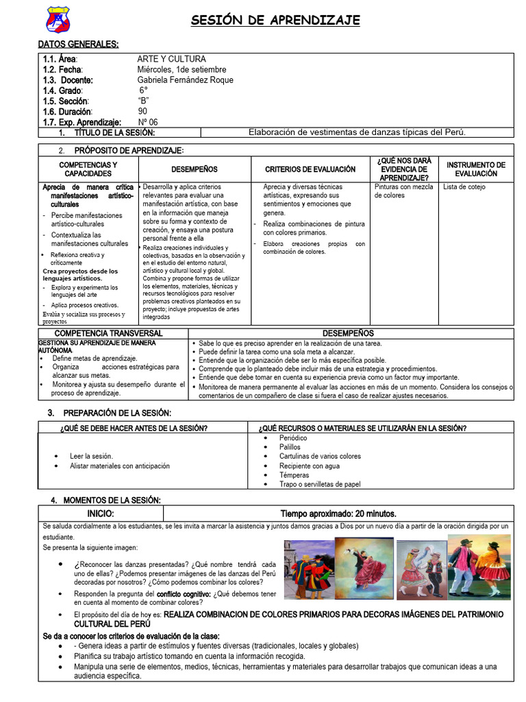 Colores y Danzas del Perú | PDF | Color | Aprendizaje