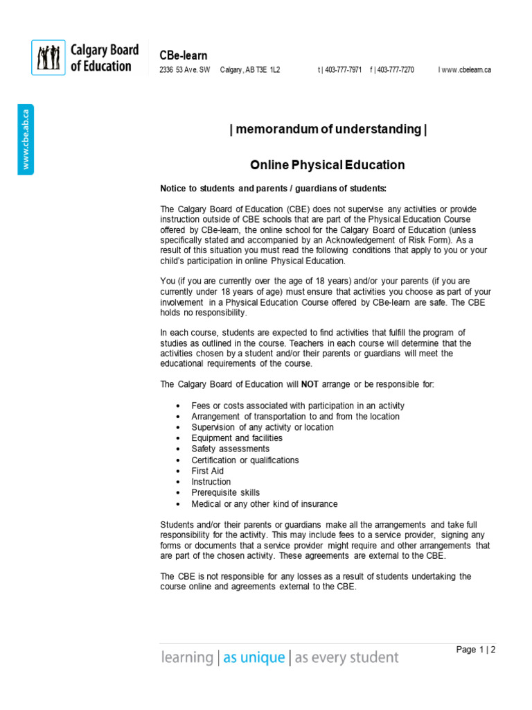 PEParent Guardian Permission Form | PDF