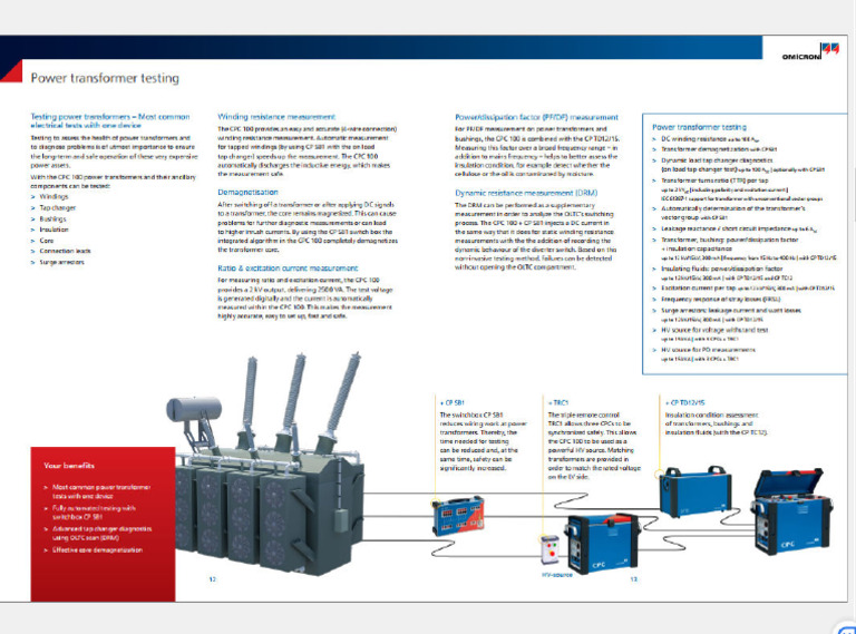 CPC 100 Power Transformer Testing | PDF