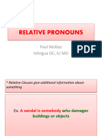 Relative Pronouns and Relative Clauses PowerPoint Inlingua DC Level 4 Grammar 3B