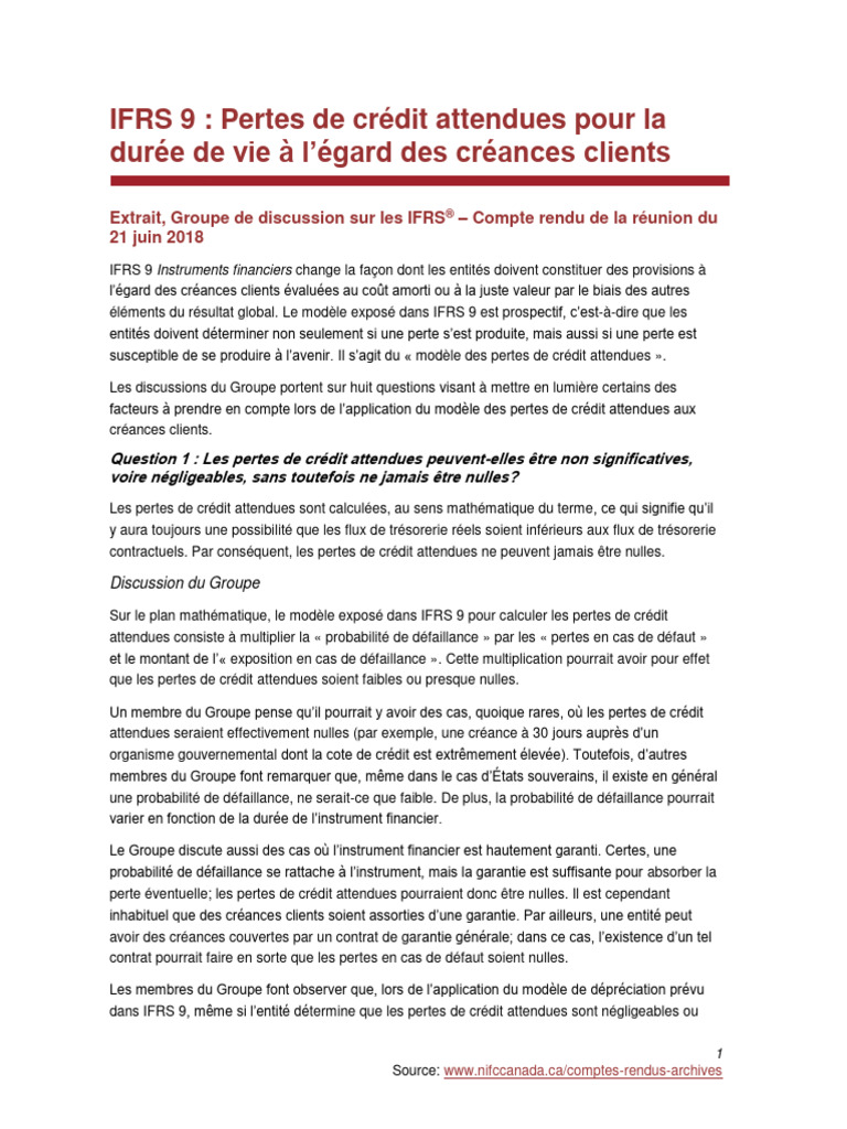 ECL Sur La Durée de Vie 2018 PDF Normes internationales d — free download