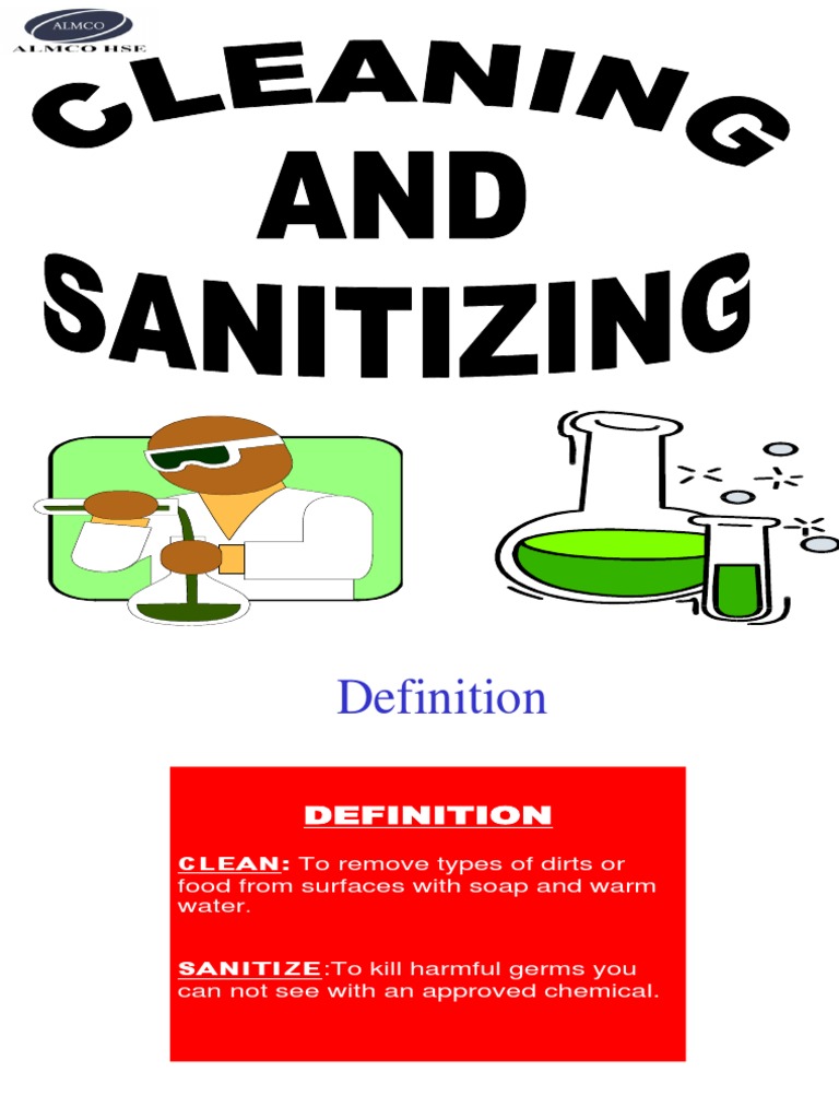 Cleaning, Sanitizing and Food Safety PDF Disinfectant Home