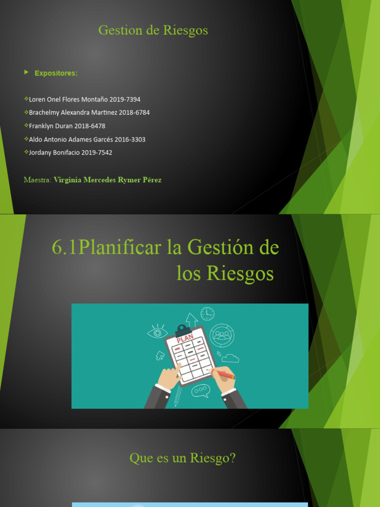 Exposicion Gestion de Riesgos | PDF | Riesgo | Probabilidad