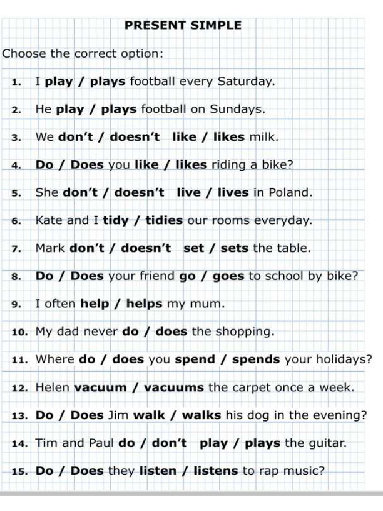 Presente Simple en Ingles | PDF