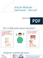 English For Medicine Sprains and Strains - First Aid: Made by Stepanchevici Laurențiu