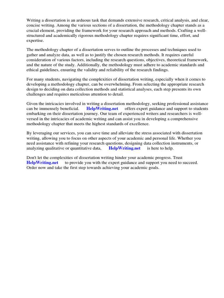 Dissertation Methodology Template PDF Methodology Thesis