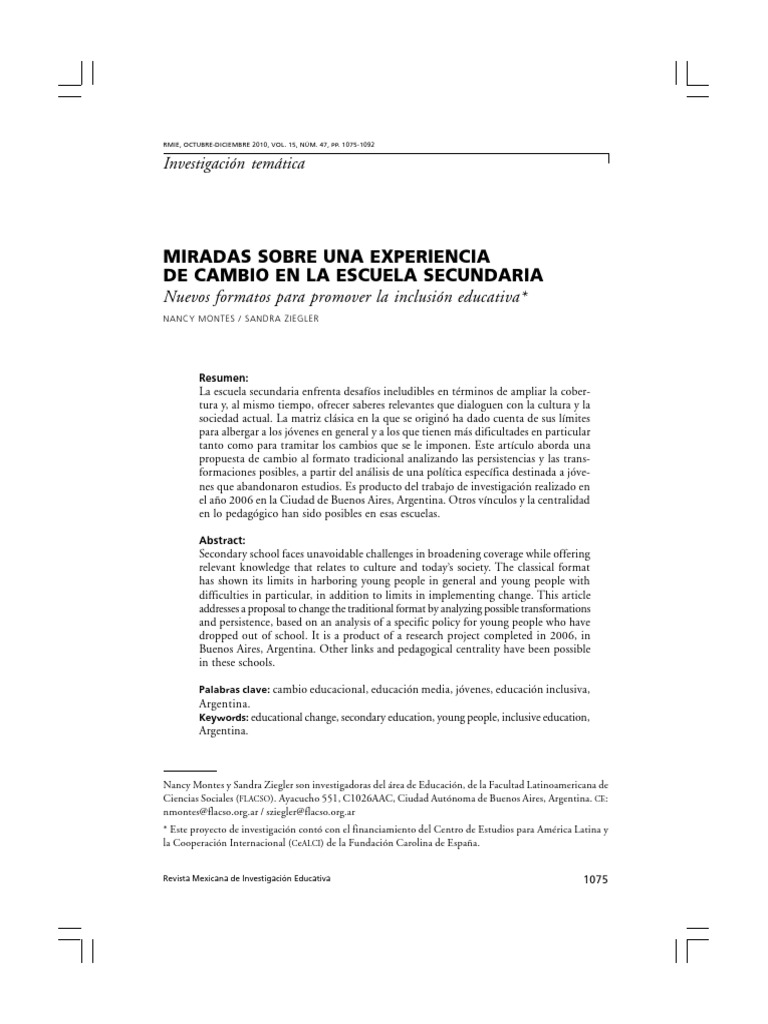 Inclusión educativa en secundaria argentina | PDF | Plan de estudios ...