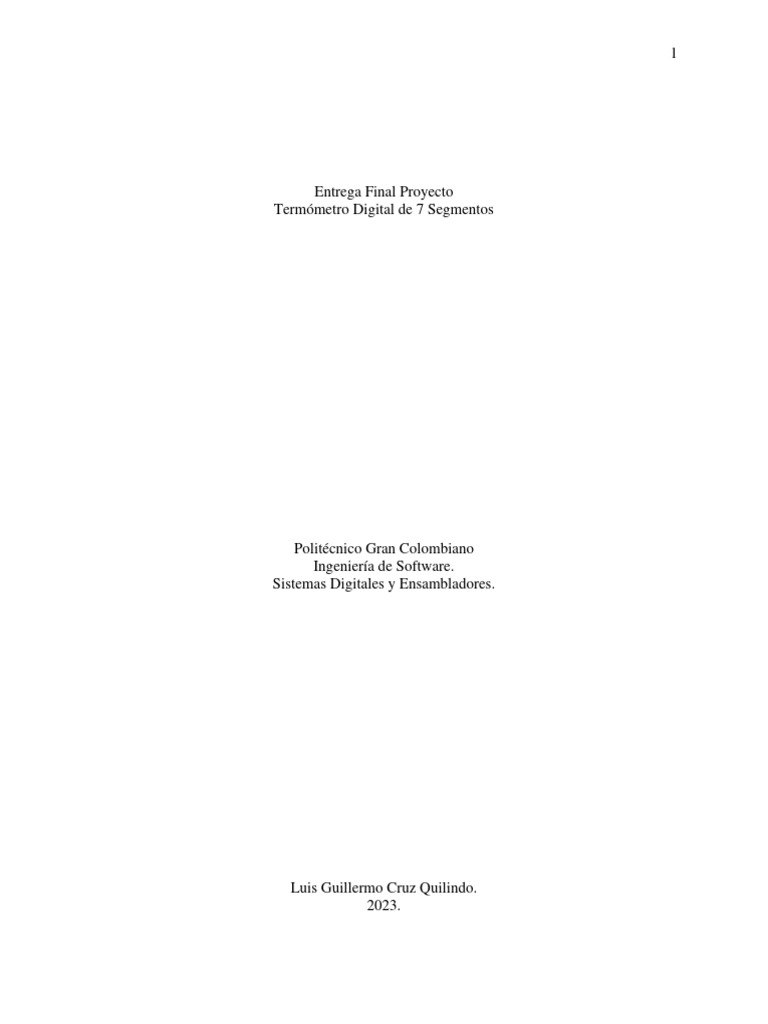 Entrega Final Proyecto | PDF | Sensor | Diodo emisor de luz