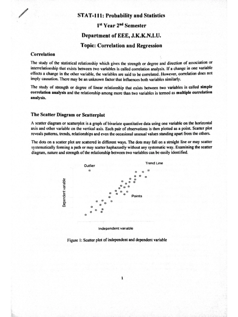 STAT-111 - (C1) Corelations and Regression | PDF