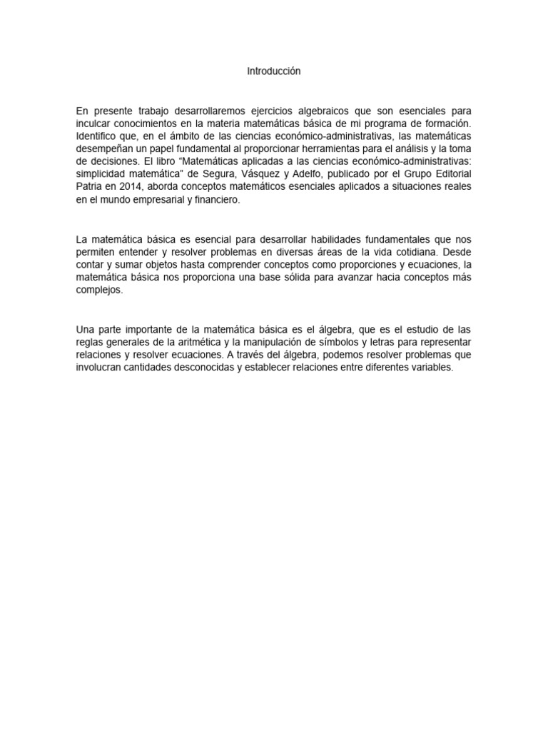 Introducción y Conclusion | PDF | Matemáticas | Toma de decisiones