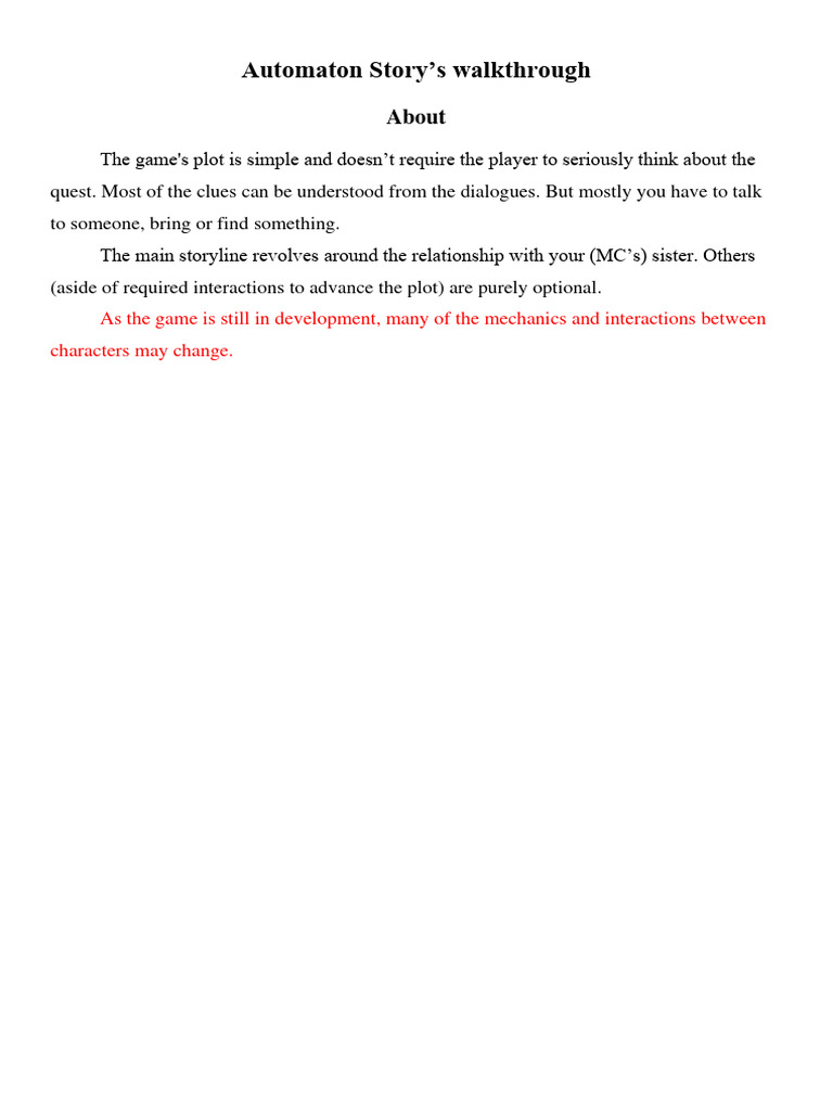 Automaton Story Walkthrough Guide | PDF | Command Line Interface