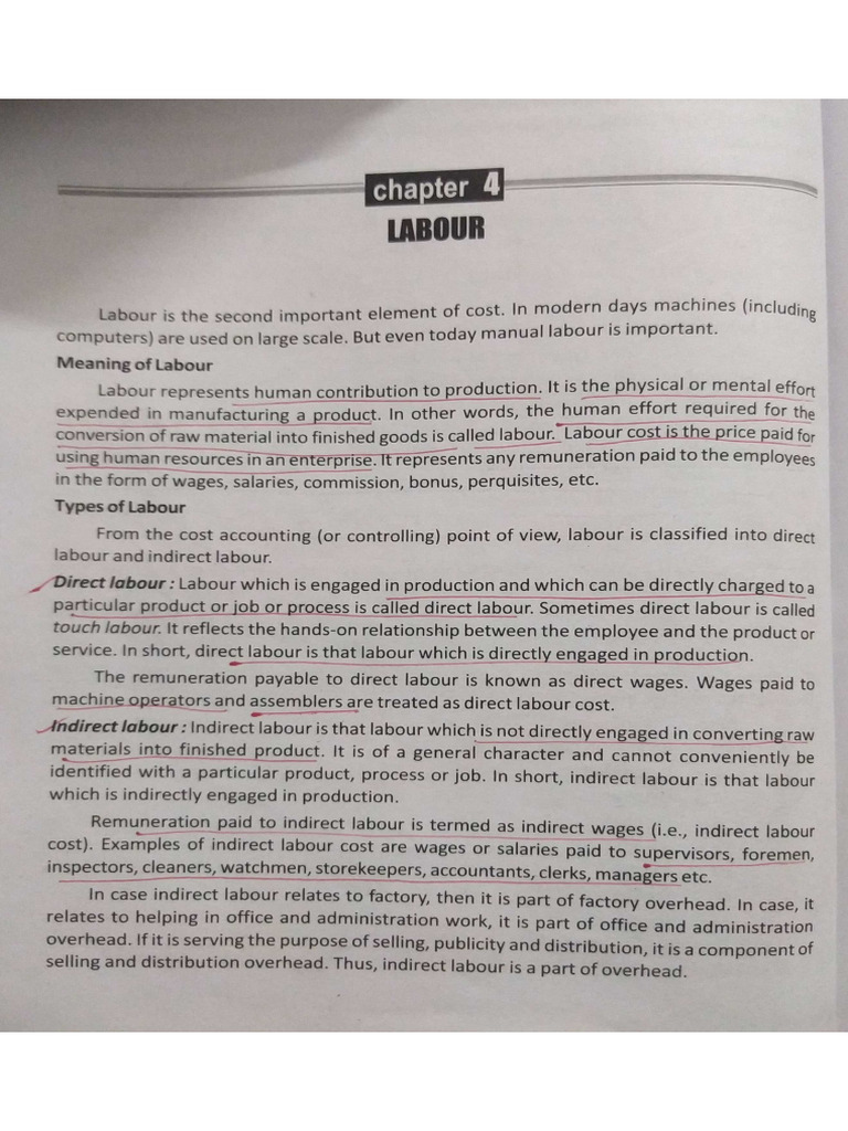 Cost Accounting. Chapter 4 - Labour (Theory) | PDF