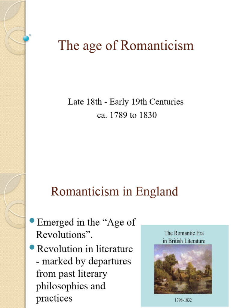 Overview of Romanticism (1789-1830) | PDF | Romanticism | William ...