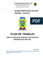 Plan de Trabajo para Personal de Serenazgo - Año 2023