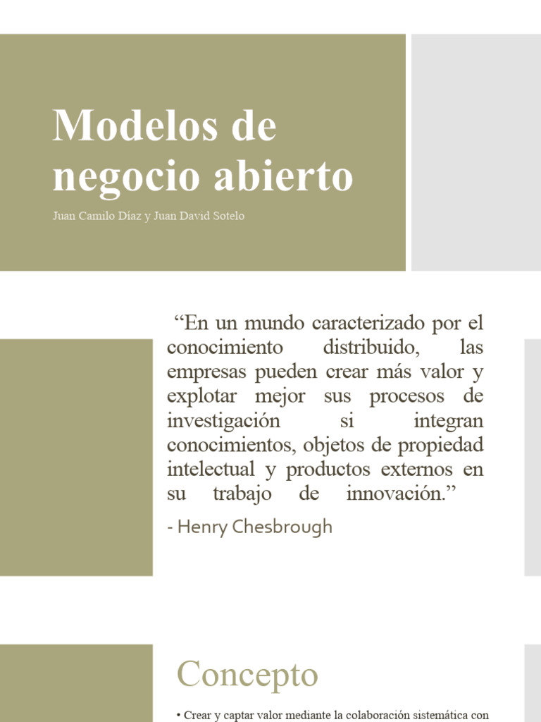 Modelos de Negocio Abierto en Innovación | PDF | Negocios | Finanzas y ...
