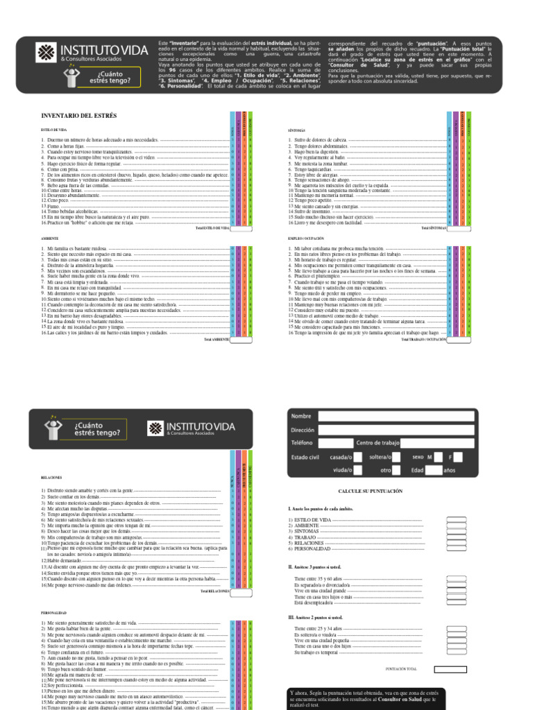 Test Instituto Vida 22 | PDF