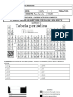 Prova de Entrada Atividade Pontuada de Química - 01 - Classificacao Dos Elementos