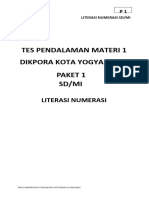 Tes Pendalaman Materi 1 Dikpora Kota Yogyakarta Paket 1 Sd/Mi