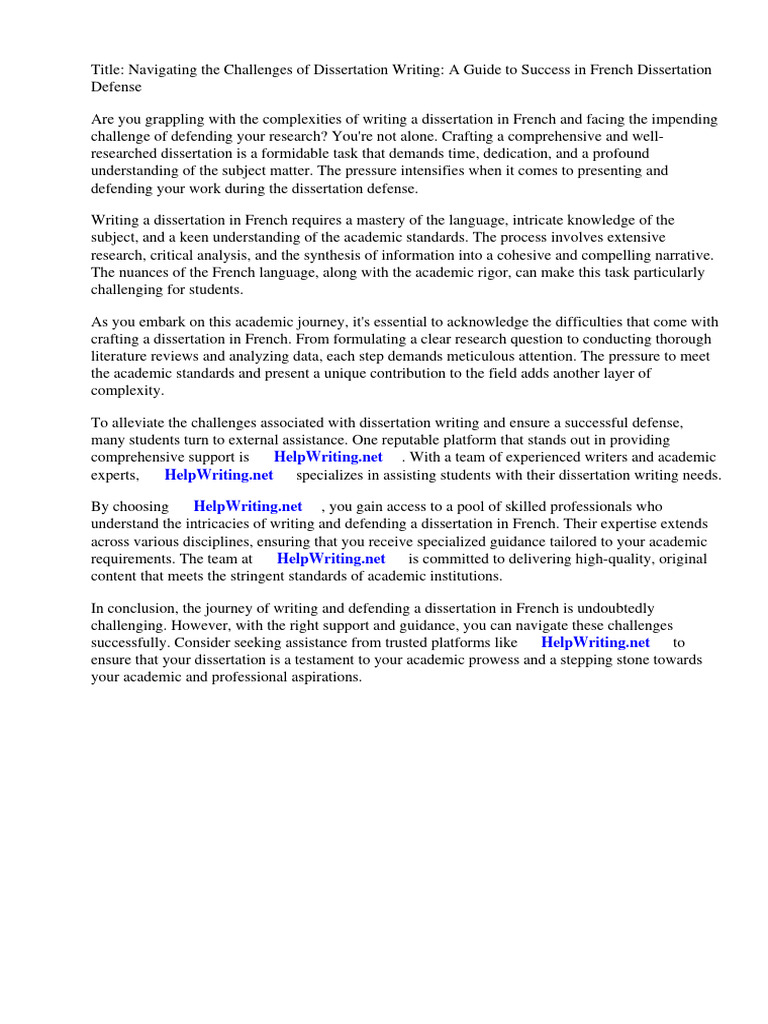 Dissertation Defense in French | PDF | Thesis | Diplomacy