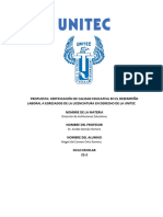 Propuesta de Certificacion de La Calidad Educativa en El Desempeño Laboral de Los Egresados de La Licenciatura de Derecho