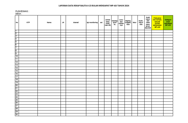 Laporan Pendampingan MP-ASI 2024 | PDF