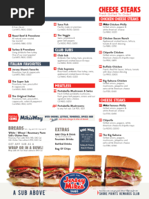 Jersey Mikes Takeout Menu