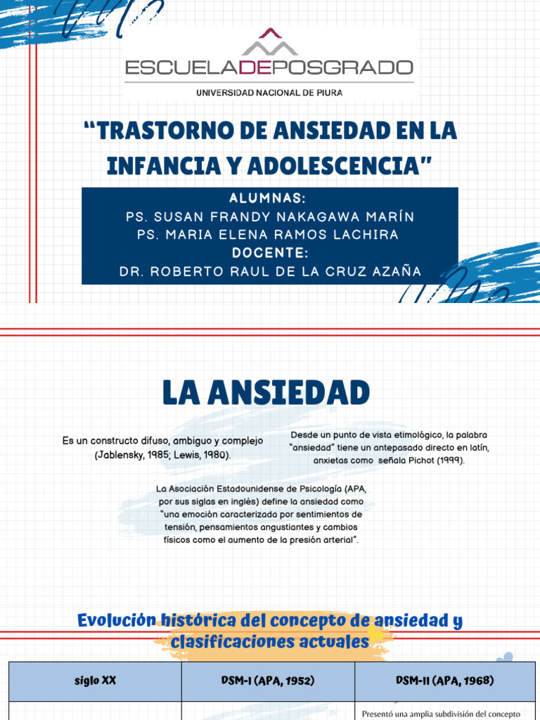 Trastornos de Ansiedad en Niños y Adolescentes | PDF | Trastorno de ...