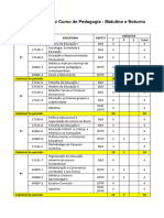 Matriz Currucular Do Curso de Pedagogia 2012 Matutino e Noturno