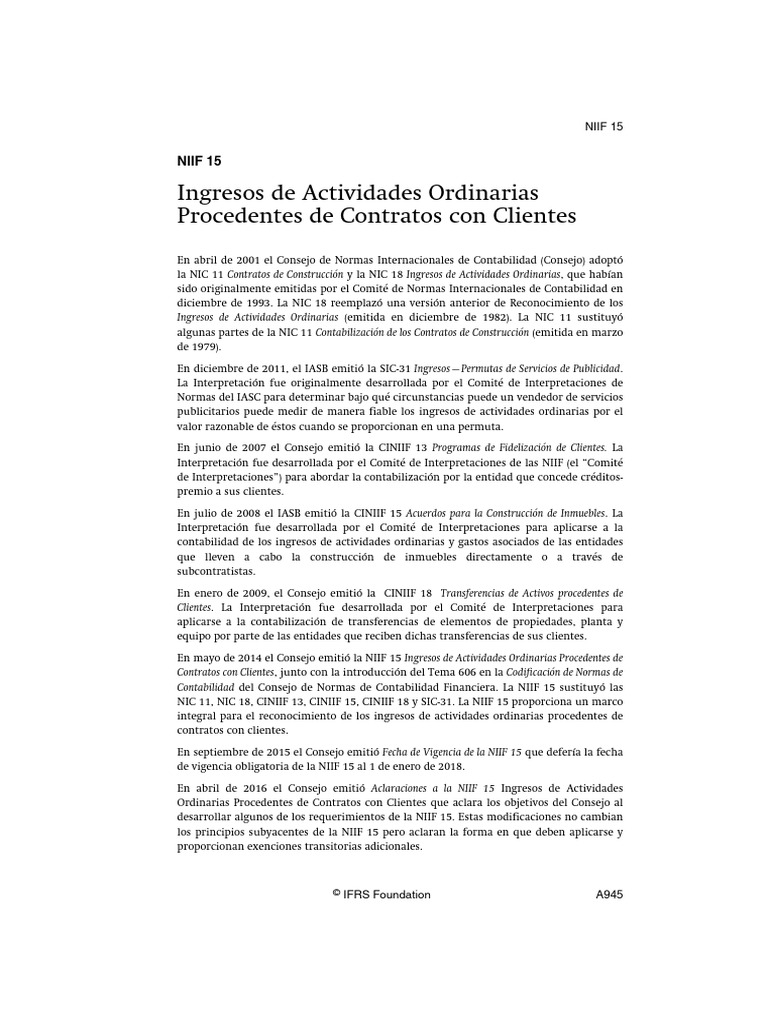 Niif 15 | PDF | normas internacionales de INFORMACION FINANCIERA ...