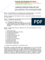 Regulamento Campeonato Acreano de Futebol Sub 13 2021