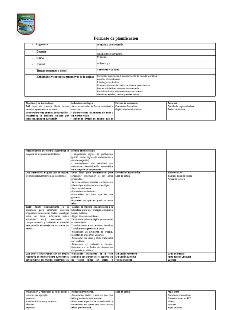 5 planif leng mayo 2023 pdf informaci n evaluaci n