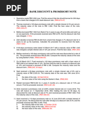 TUTORIAL CHAPTER 2 - BANK DISCOUNT & PROMISSORY NOTE